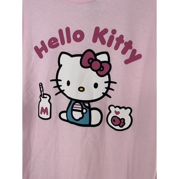 Sanrio Hello Kitty Long Sleeve Pullover Shirt Women 2XLLogo Pink License Product - Picture 5 of 8